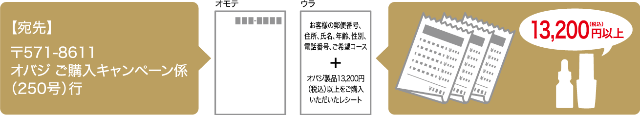 【宛先】〒571-8611 オバジ ご購入キャンペーン係（250号）行